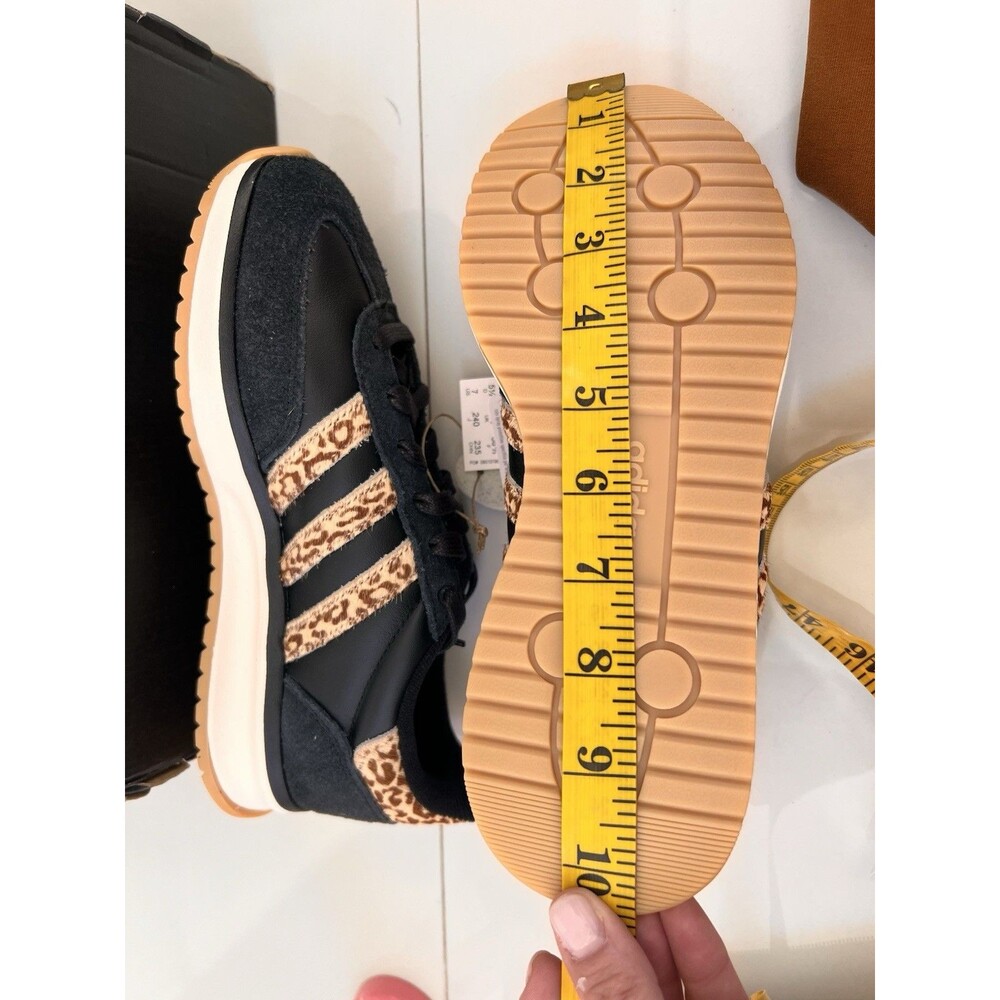 ADIDAS RUN 70s 2.0 K15790 Leopard Cheetah Black Magic Beige Real Fur  7 W 5.5Y - Picture 10 of 14
